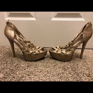 Gold glitter Aldo stilettos